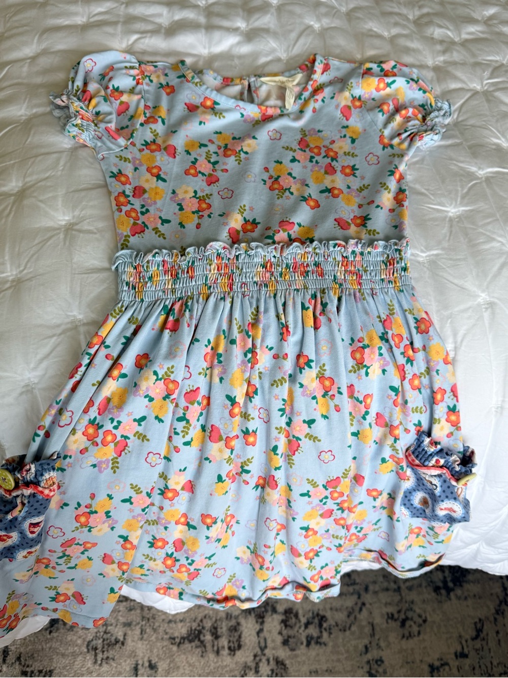 Matilda Jane Light Blue Floral Smocked Dress